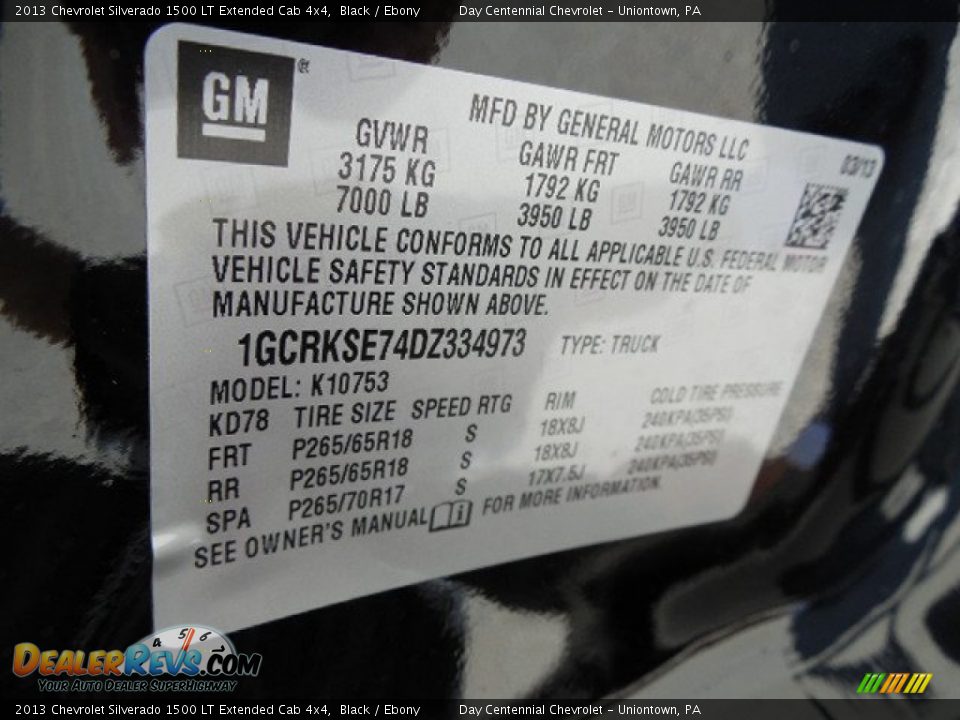 2013 Chevrolet Silverado 1500 LT Extended Cab 4x4 Black / Ebony Photo #19