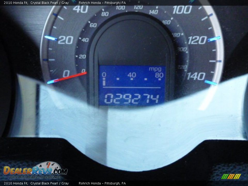 2010 Honda Fit Crystal Black Pearl / Gray Photo #9