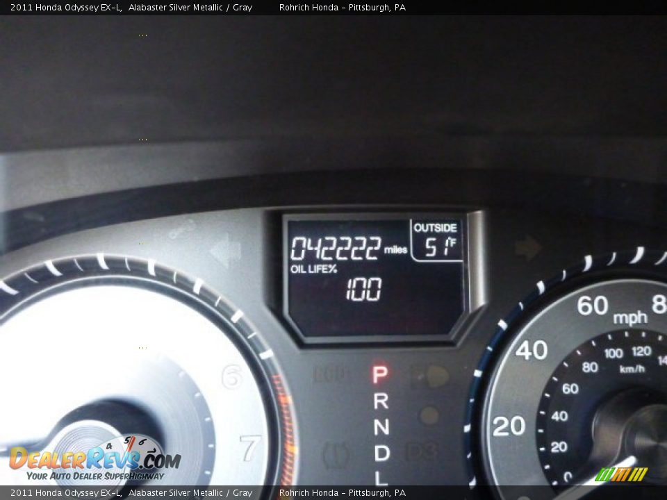 2011 Honda Odyssey EX-L Alabaster Silver Metallic / Gray Photo #9