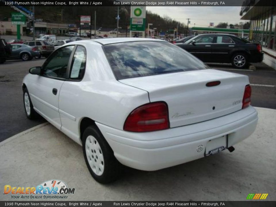 1998 Plymouth Neon Highline Coupe Bright White / Agate Photo #2