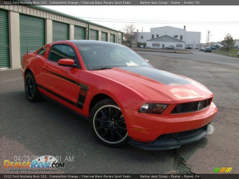 2012 Ford Mustang Boss 302 Competition Orange / Charcoal Black Recaro Sport Seats Photo #3