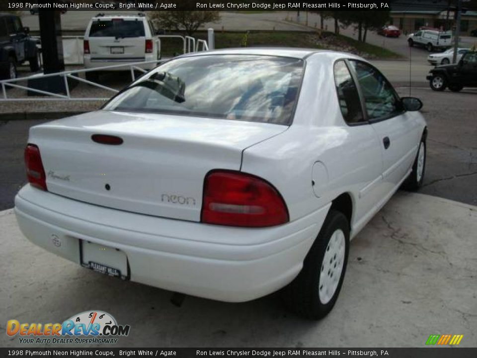 1998 Plymouth Neon Highline Coupe Bright White / Agate Photo #4