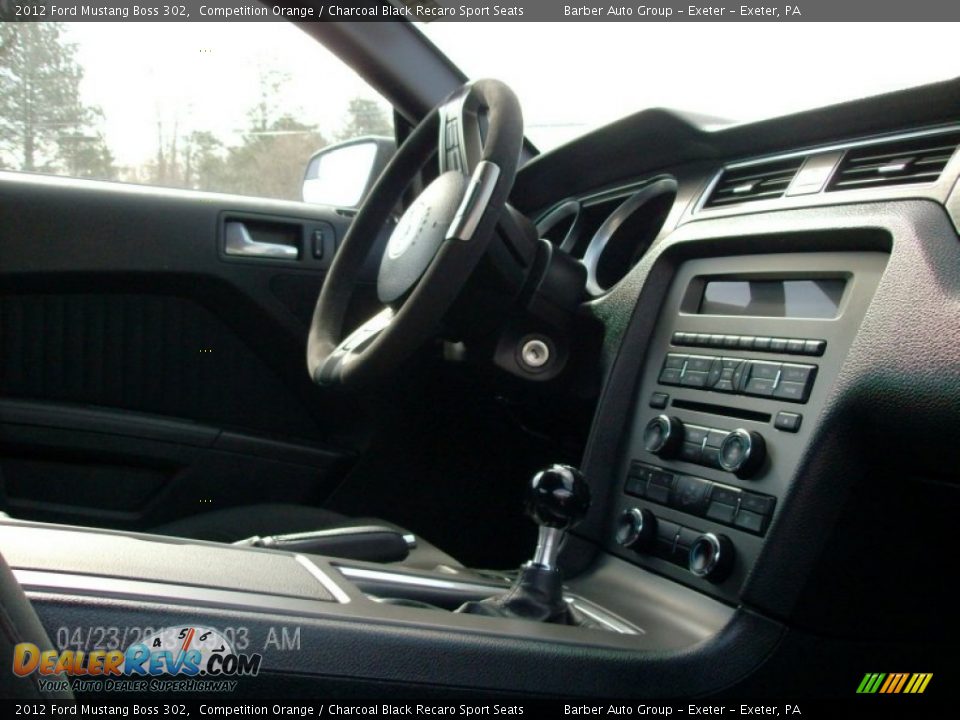 2012 Ford Mustang Boss 302 Competition Orange / Charcoal Black Recaro Sport Seats Photo #10