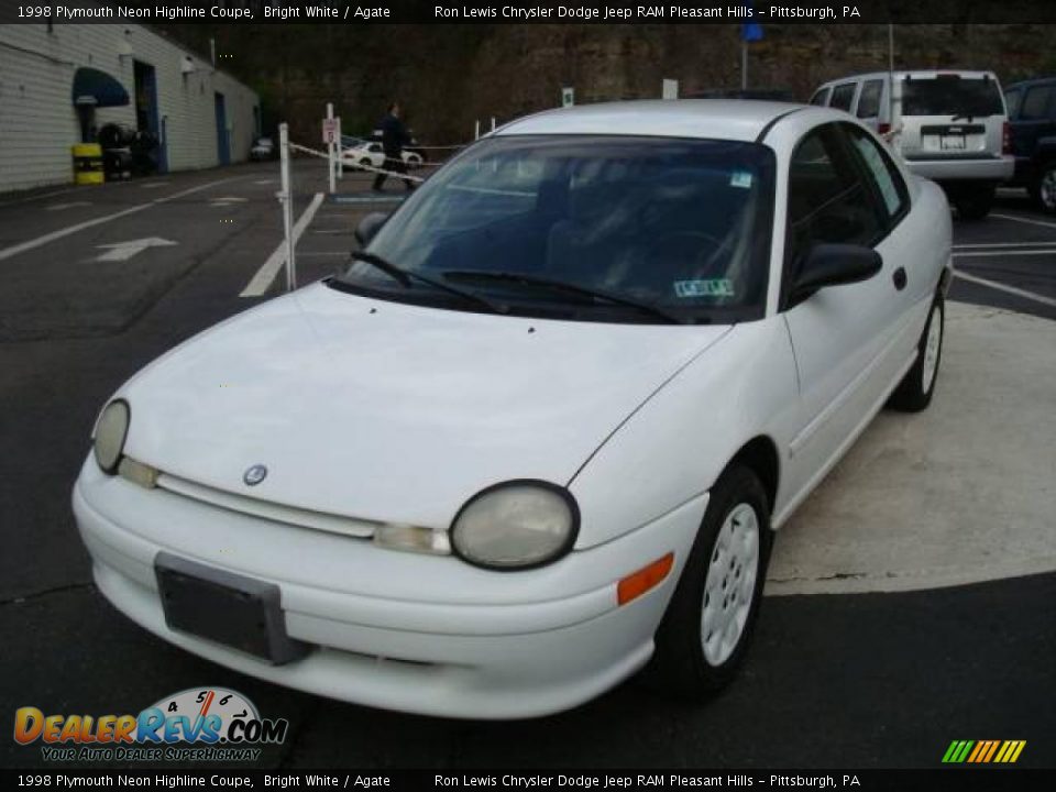 1998 Plymouth Neon Highline Coupe Bright White / Agate Photo #8