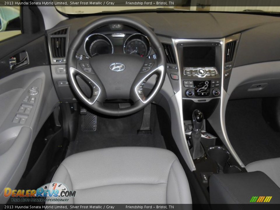 2013 Hyundai Sonata Hybrid Limited Silver Frost Metallic / Gray Photo #7