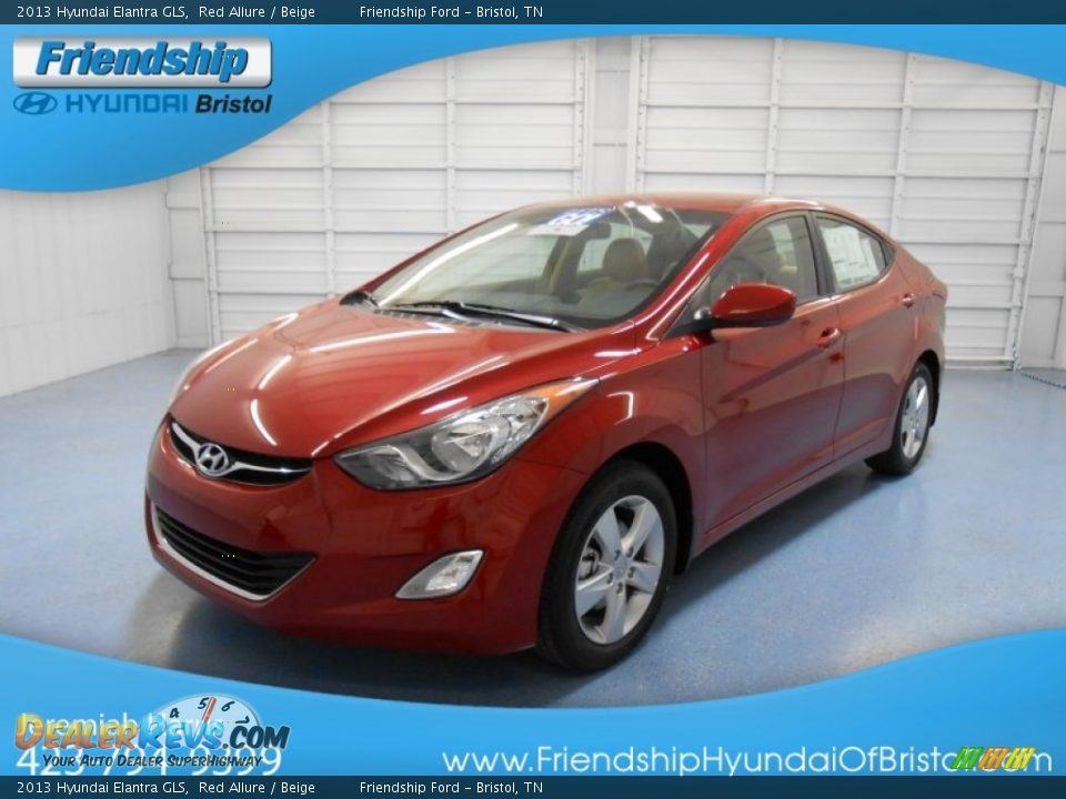 2013 Hyundai Elantra GLS Red Allure / Beige Photo #2