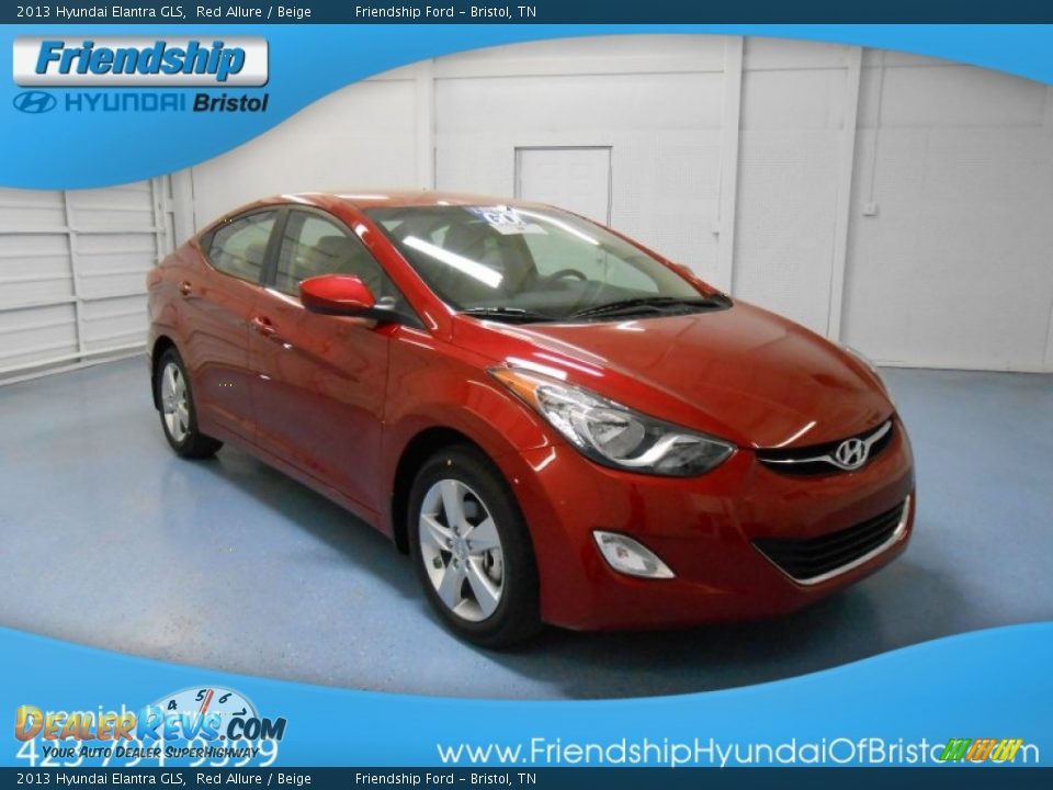 2013 Hyundai Elantra GLS Red Allure / Beige Photo #4