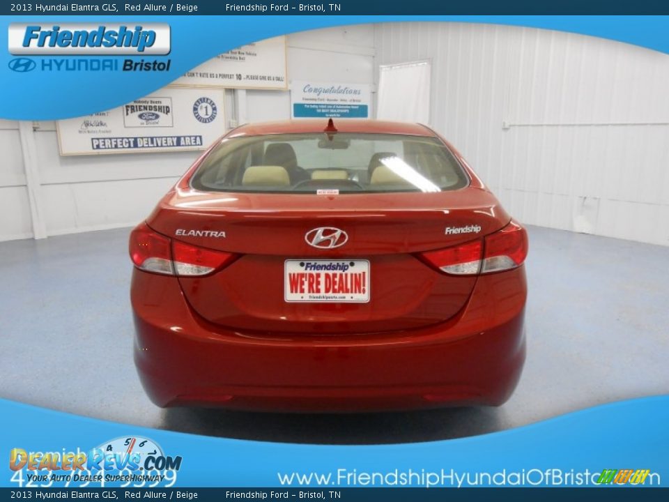 2013 Hyundai Elantra GLS Red Allure / Beige Photo #5