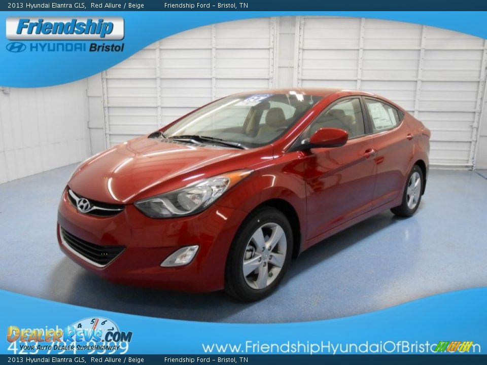 2013 Hyundai Elantra GLS Red Allure / Beige Photo #2