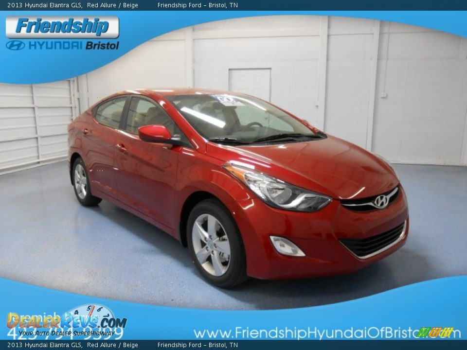 2013 Hyundai Elantra GLS Red Allure / Beige Photo #4