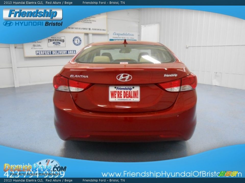 2013 Hyundai Elantra GLS Red Allure / Beige Photo #5