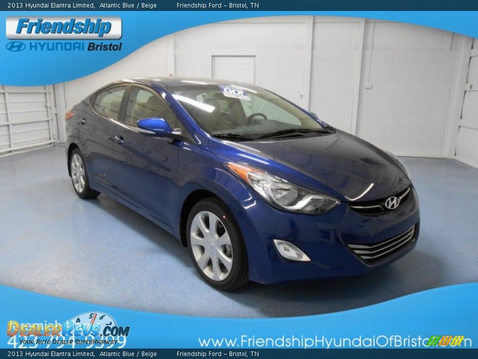 2013 Hyundai Elantra Limited Atlantic Blue / Beige Photo #4