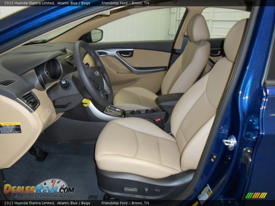 2013 Hyundai Elantra Limited Atlantic Blue / Beige Photo #6