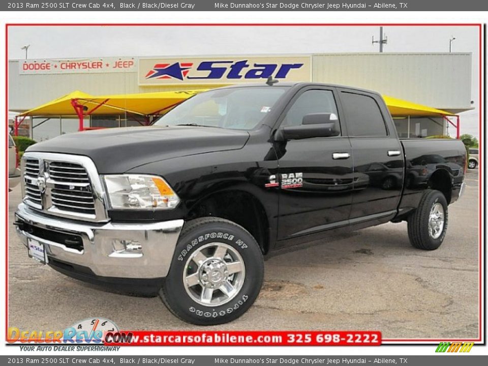 2013 Ram 2500 SLT Crew Cab 4x4 Black / Black/Diesel Gray Photo #1