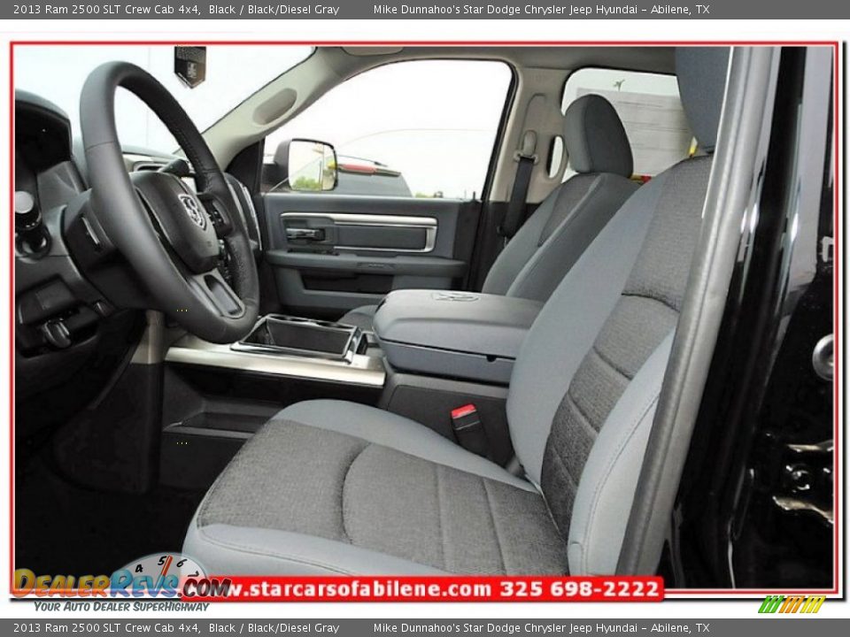2013 Ram 2500 SLT Crew Cab 4x4 Black / Black/Diesel Gray Photo #12