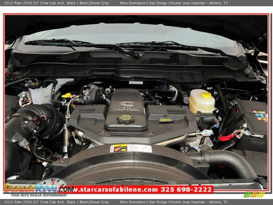 2013 Ram 2500 SLT Crew Cab 4x4 Black / Black/Diesel Gray Photo #24