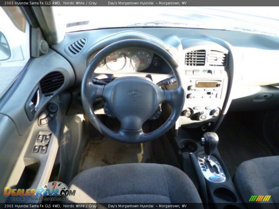 2003 Hyundai Santa Fe GLS 4WD Nordic White / Gray Photo #15