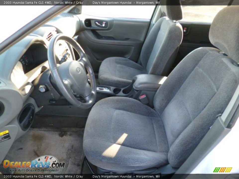 2003 Hyundai Santa Fe GLS 4WD Nordic White / Gray Photo #16