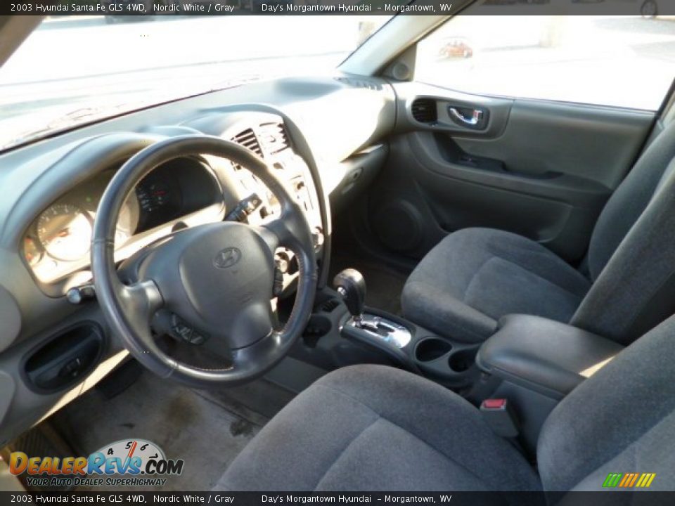 2003 Hyundai Santa Fe GLS 4WD Nordic White / Gray Photo #17