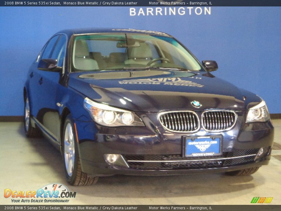 2008 BMW 5 Series 535xi Sedan Monaco Blue Metallic / Grey Dakota Leather Photo #1