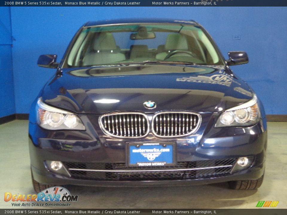 2008 BMW 5 Series 535xi Sedan Monaco Blue Metallic / Grey Dakota Leather Photo #3