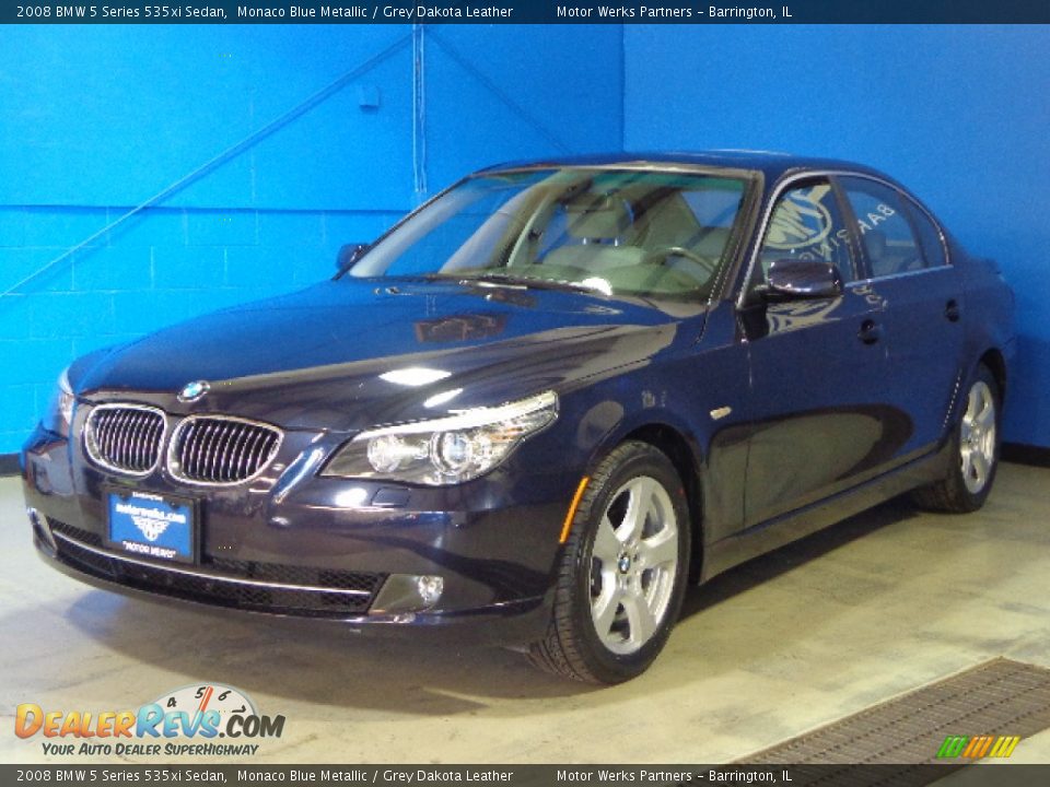 2008 BMW 5 Series 535xi Sedan Monaco Blue Metallic / Grey Dakota Leather Photo #4
