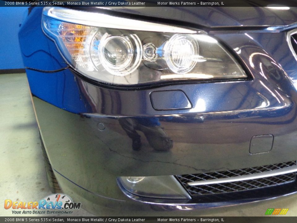 2008 BMW 5 Series 535xi Sedan Monaco Blue Metallic / Grey Dakota Leather Photo #5