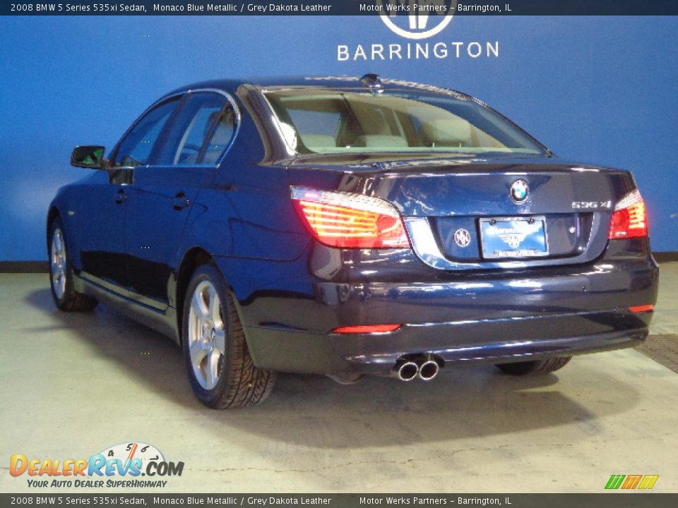 2008 BMW 5 Series 535xi Sedan Monaco Blue Metallic / Grey Dakota Leather Photo #9