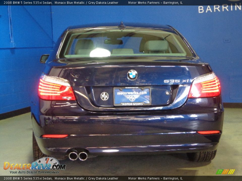 2008 BMW 5 Series 535xi Sedan Monaco Blue Metallic / Grey Dakota Leather Photo #10