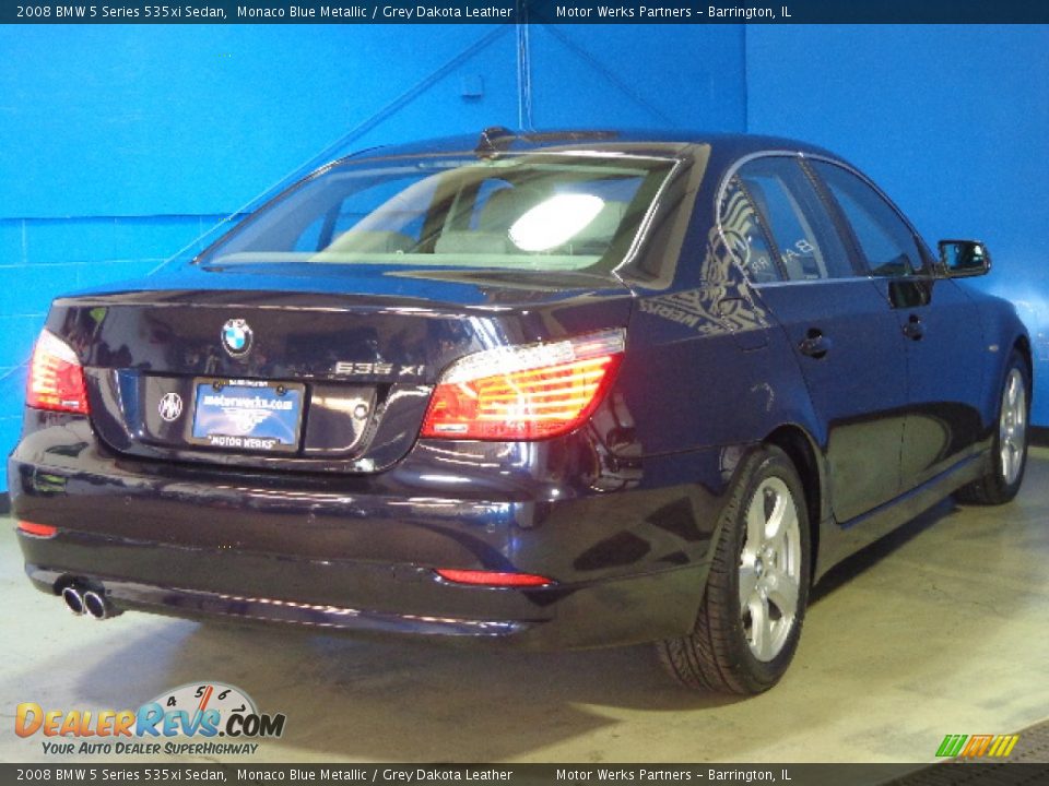 2008 BMW 5 Series 535xi Sedan Monaco Blue Metallic / Grey Dakota Leather Photo #11