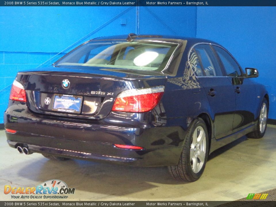 2008 BMW 5 Series 535xi Sedan Monaco Blue Metallic / Grey Dakota Leather Photo #12