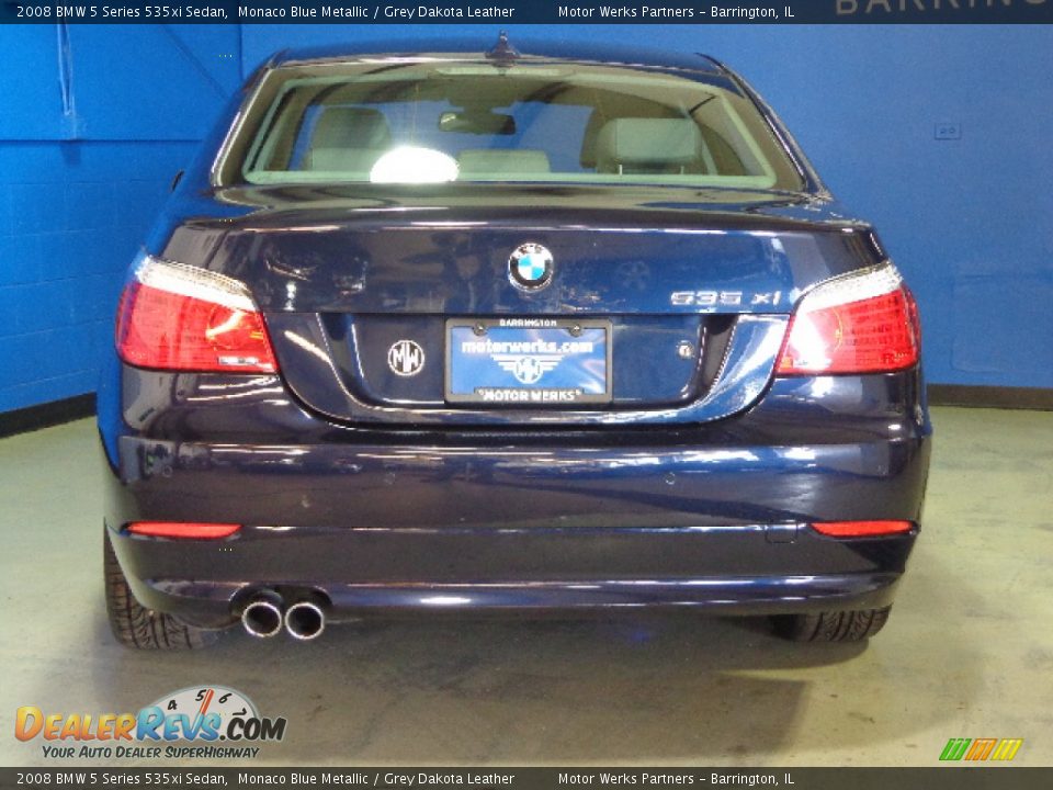 2008 BMW 5 Series 535xi Sedan Monaco Blue Metallic / Grey Dakota Leather Photo #13