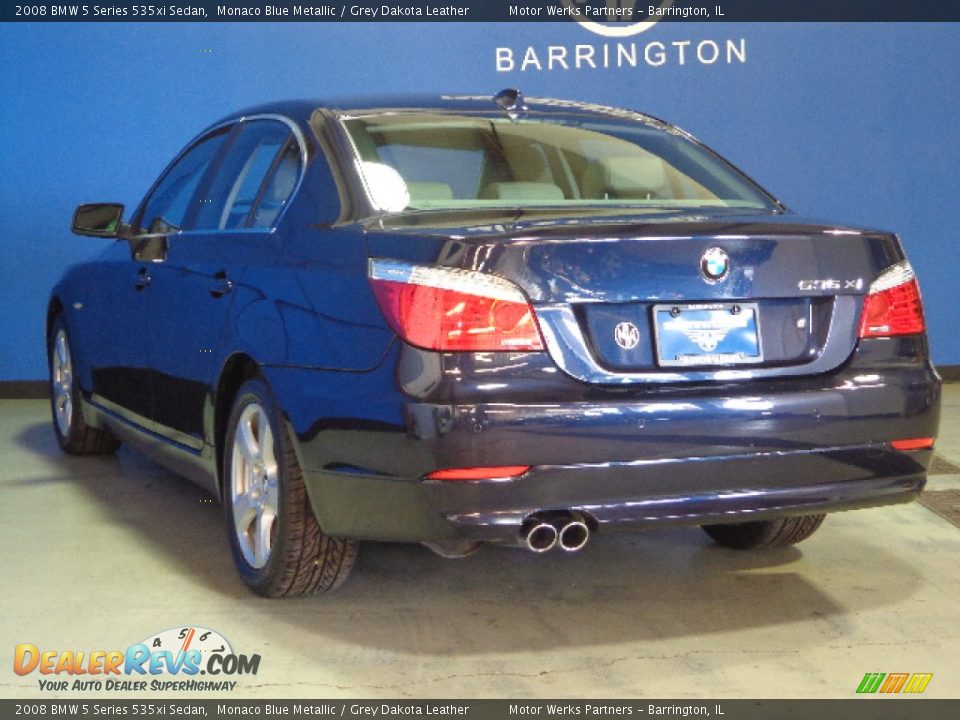 2008 BMW 5 Series 535xi Sedan Monaco Blue Metallic / Grey Dakota Leather Photo #14