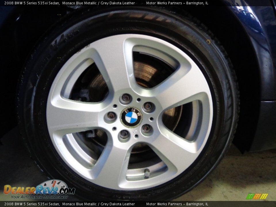 2008 BMW 5 Series 535xi Sedan Monaco Blue Metallic / Grey Dakota Leather Photo #19