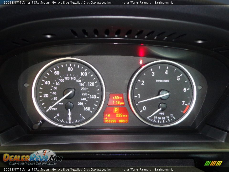 2008 BMW 5 Series 535xi Sedan Monaco Blue Metallic / Grey Dakota Leather Photo #24