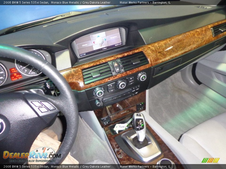 2008 BMW 5 Series 535xi Sedan Monaco Blue Metallic / Grey Dakota Leather Photo #25