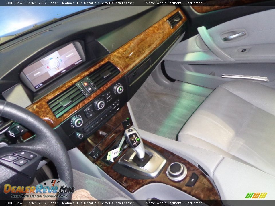 2008 BMW 5 Series 535xi Sedan Monaco Blue Metallic / Grey Dakota Leather Photo #26