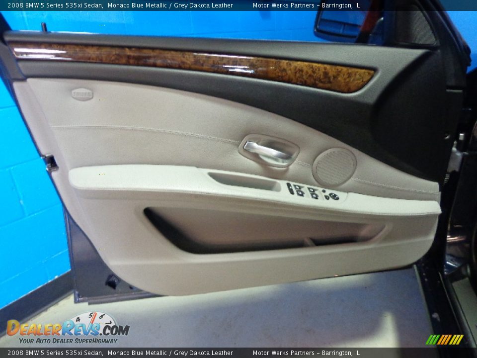 2008 BMW 5 Series 535xi Sedan Monaco Blue Metallic / Grey Dakota Leather Photo #27