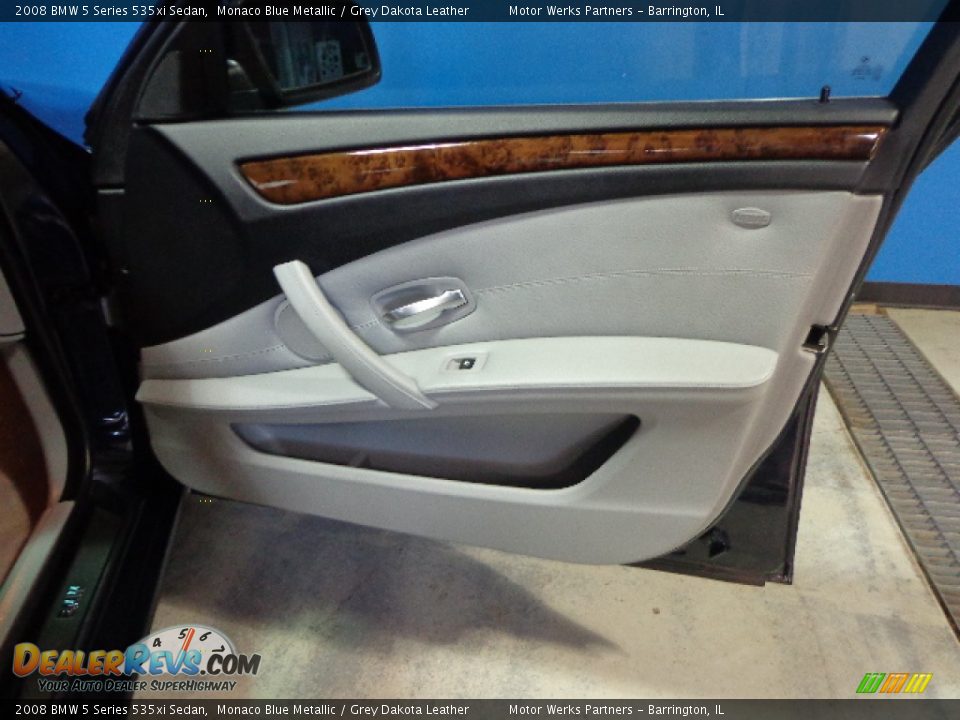 2008 BMW 5 Series 535xi Sedan Monaco Blue Metallic / Grey Dakota Leather Photo #30