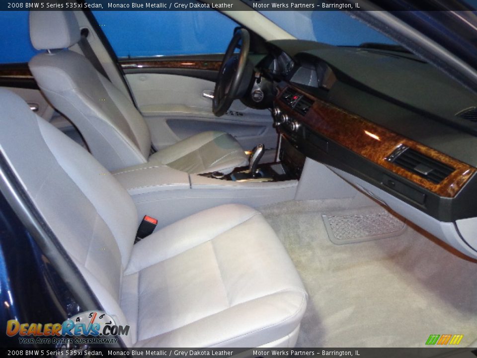 2008 BMW 5 Series 535xi Sedan Monaco Blue Metallic / Grey Dakota Leather Photo #32