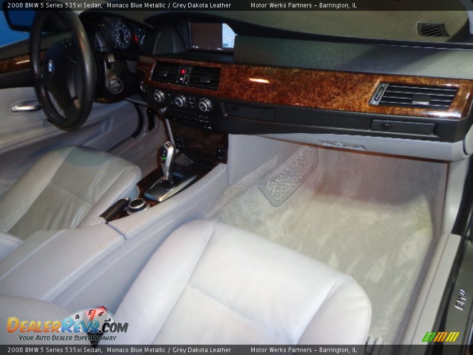 2008 BMW 5 Series 535xi Sedan Monaco Blue Metallic / Grey Dakota Leather Photo #33