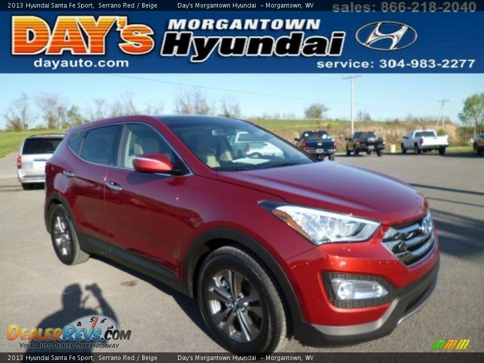2013 Hyundai Santa Fe Sport Serrano Red / Beige Photo #1