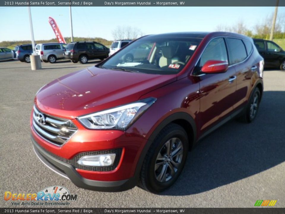 2013 Hyundai Santa Fe Sport Serrano Red / Beige Photo #2