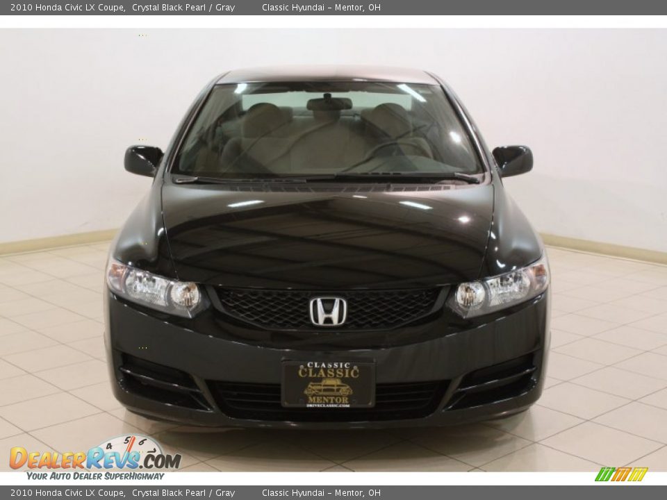 2010 Honda Civic LX Coupe Crystal Black Pearl / Gray Photo #2