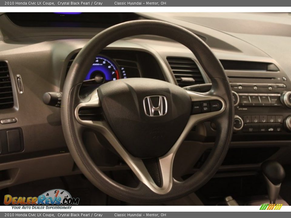 2010 Honda Civic LX Coupe Crystal Black Pearl / Gray Photo #6