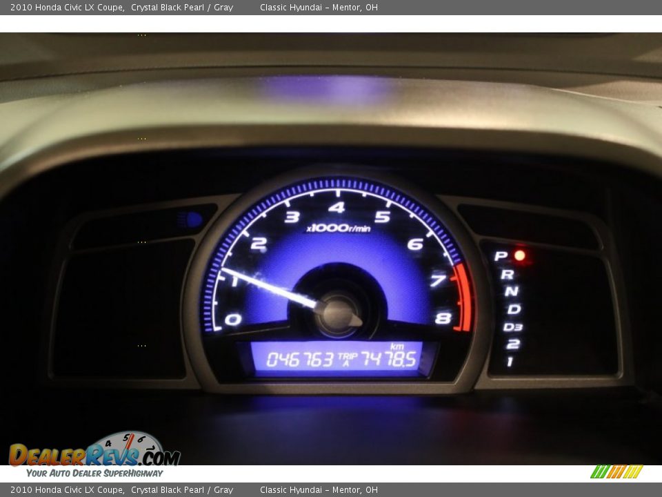 2010 Honda Civic LX Coupe Crystal Black Pearl / Gray Photo #7
