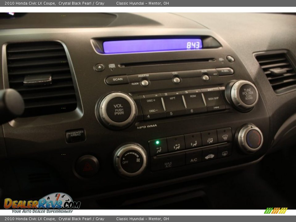 2010 Honda Civic LX Coupe Crystal Black Pearl / Gray Photo #8