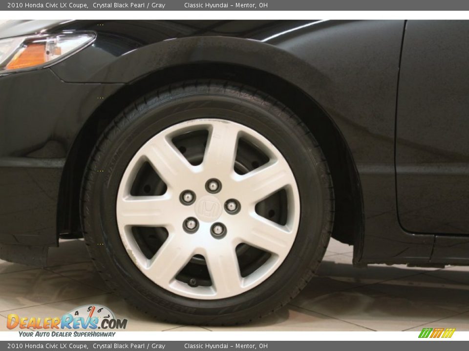 2010 Honda Civic LX Coupe Crystal Black Pearl / Gray Photo #15