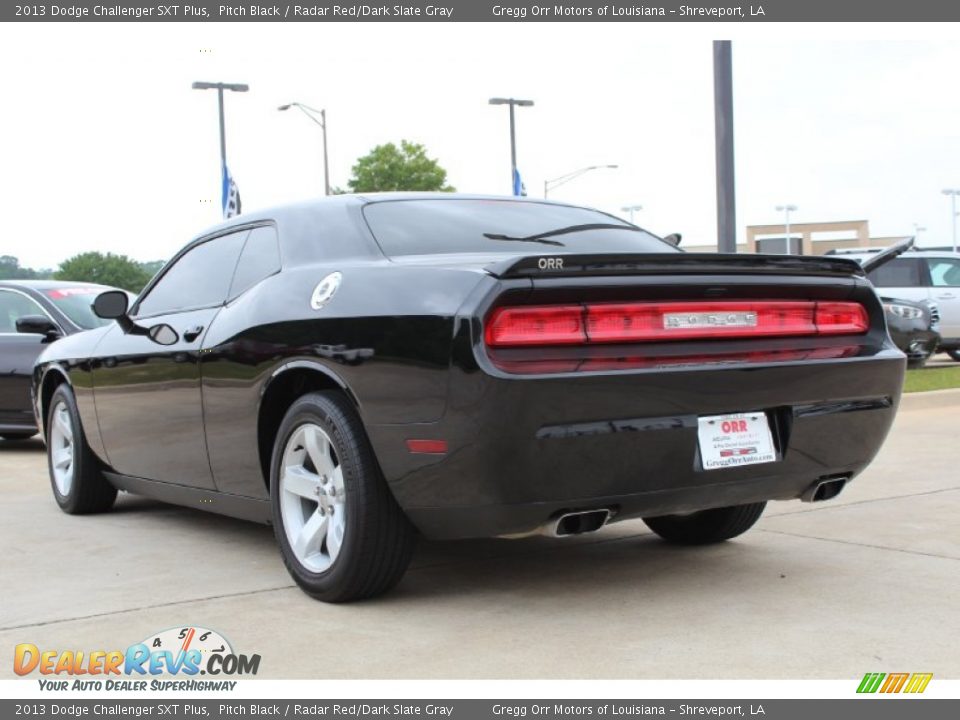 2013 Dodge Challenger SXT Plus Pitch Black / Radar Red/Dark Slate Gray Photo #3