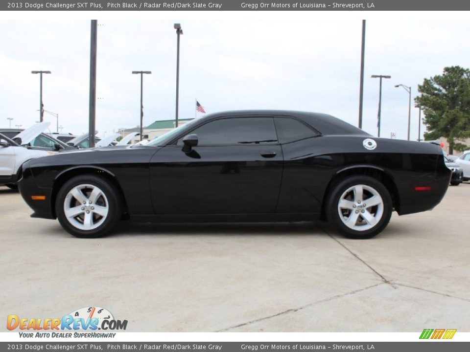 2013 Dodge Challenger SXT Plus Pitch Black / Radar Red/Dark Slate Gray Photo #5